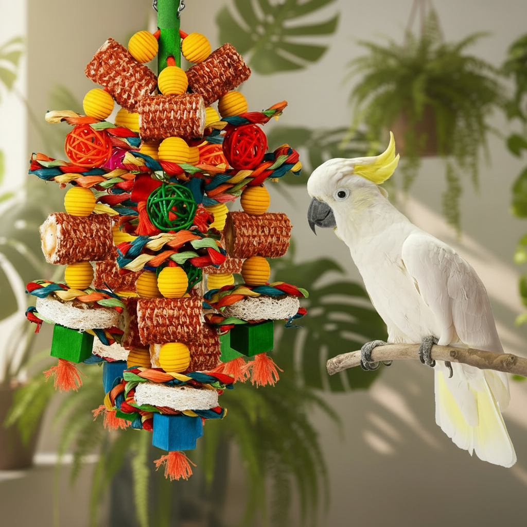 Apple Wood Chew Toy for Medium & Large Parrots