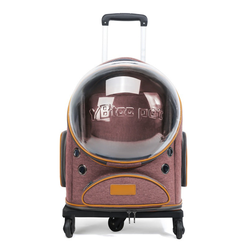 Wheeled Expandable Pet Backpack,Comfortable Outdoor Travel Home For Your Cat