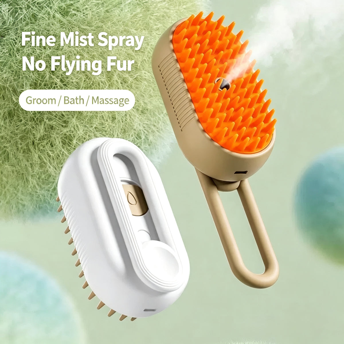 Pet Steam Comb for Dogs & Cats - Anti-Static Grooming Brush