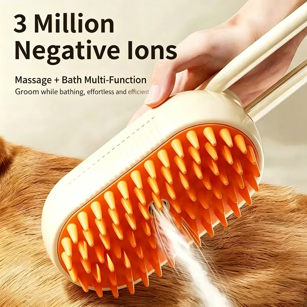 Pet Steam Comb for Dogs & Cats - Anti-Static Grooming Brush