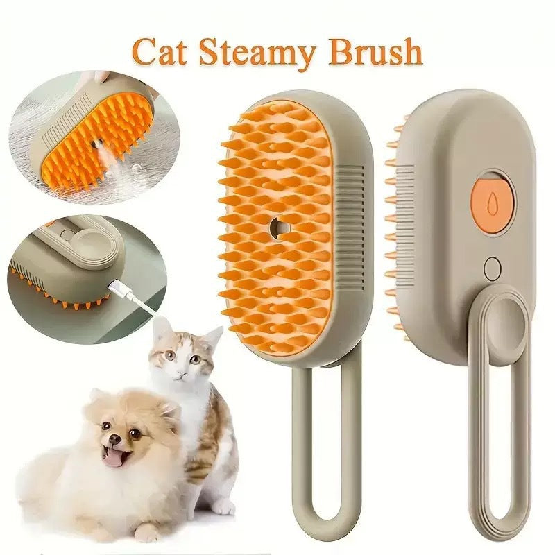 Pet Steam Comb for Dogs & Cats - Anti-Static Grooming Brush