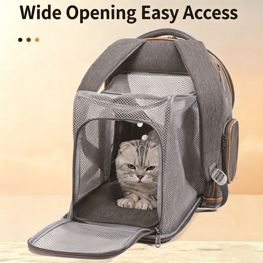 Wheeled Expandable Pet Backpack,Comfortable Outdoor Travel Home For Your Cat