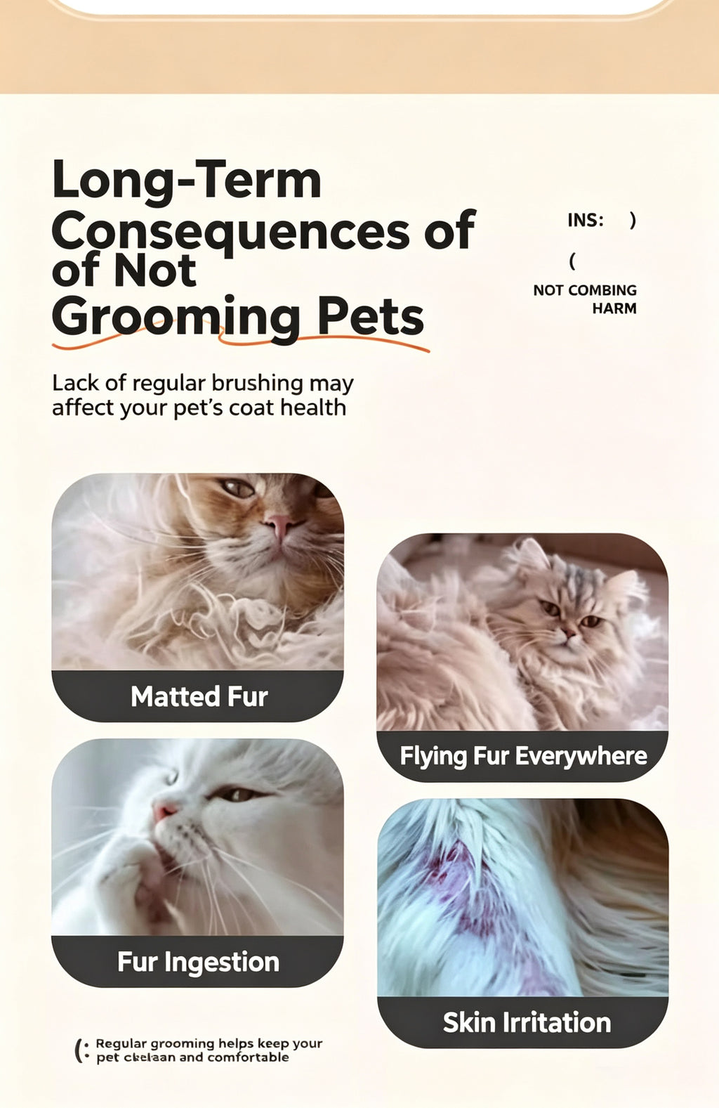 Pet Steam Comb for Dogs & Cats - Anti-Static Grooming Brush