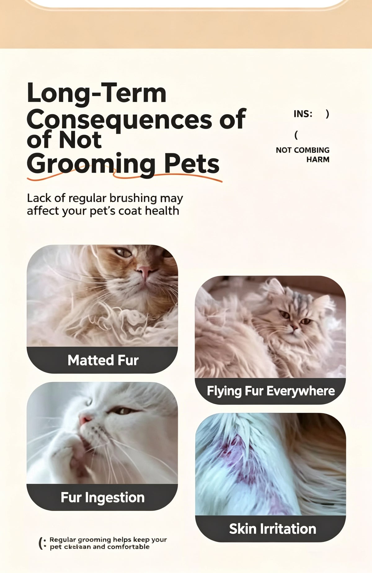 Pet Steam Comb for Dogs & Cats - Anti-Static Grooming Brush
