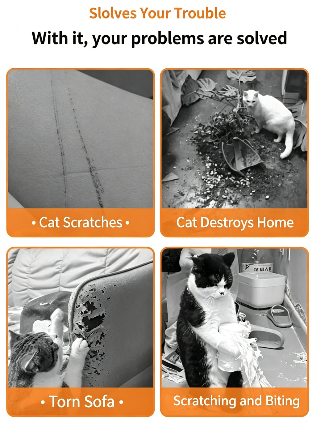 Wall Mount Cat Scratcher Board - Decorative Climbing Sticker