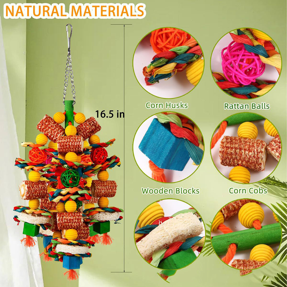 Apple Wood Chew Toy for Medium & Large Parrots