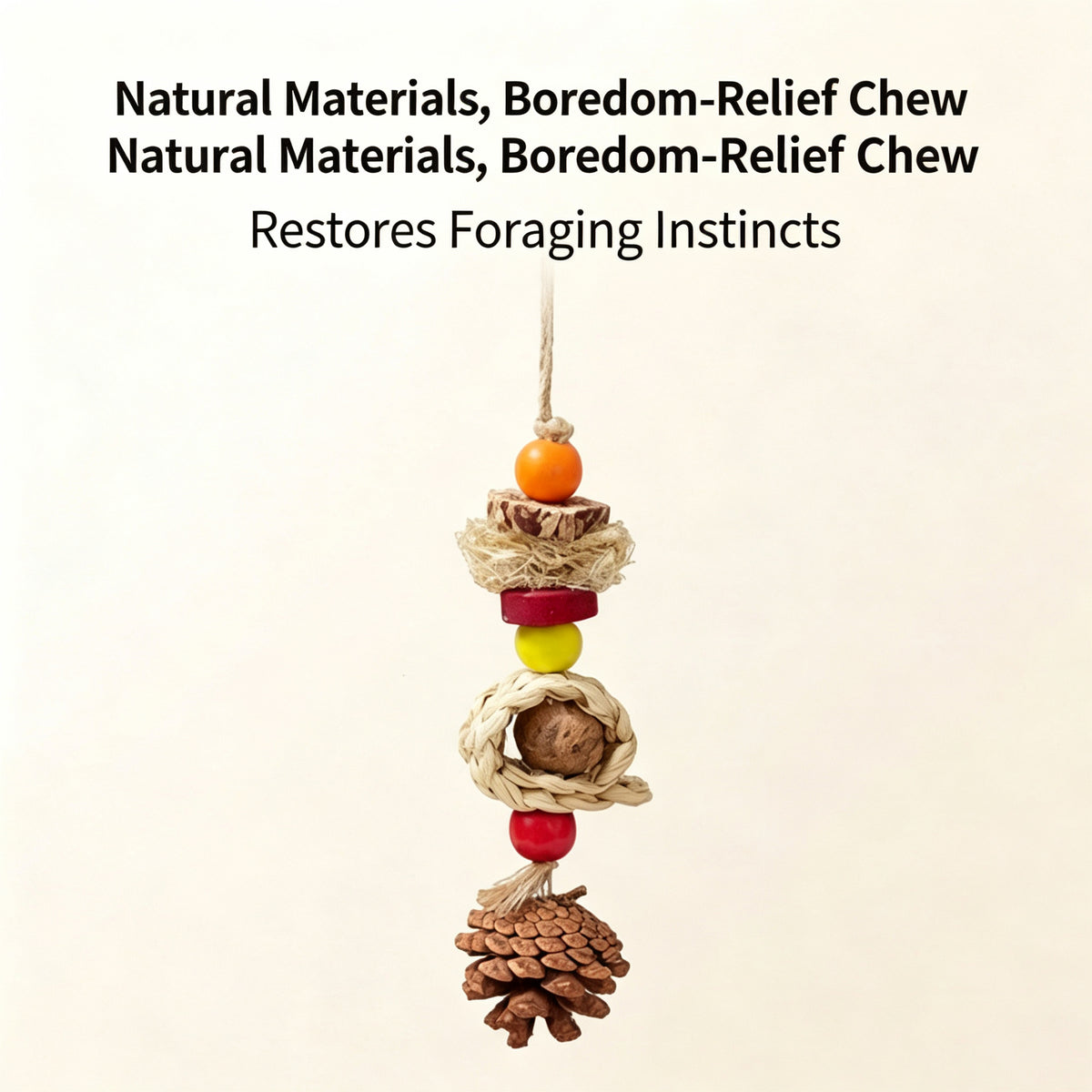 Parrot toy gnawing and biting to relieve boredom, grinding mouth string, corn braid, pine cone, starfruit, silk gourd, web gnawing and biting string, tiger skin, Xuan Feng toy
