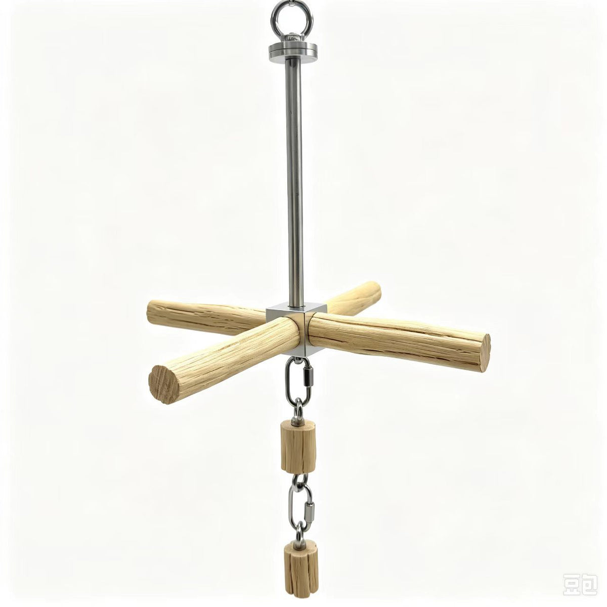 Parrot toy parrot spinning swing windmill toy wild pear wood bite resistant stainless steel stand puzzle bird toy