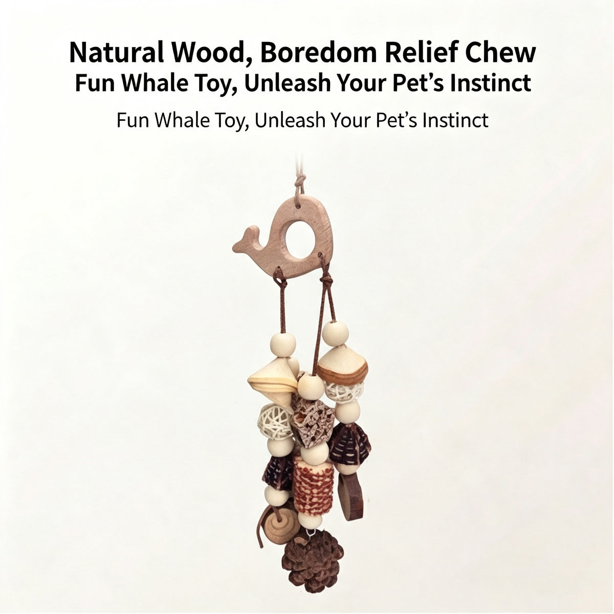 Parrot bird toy, wooden fruit gnawing toy, pine cone, corn cob, apple wood grinding mouth, stuffy bird toy