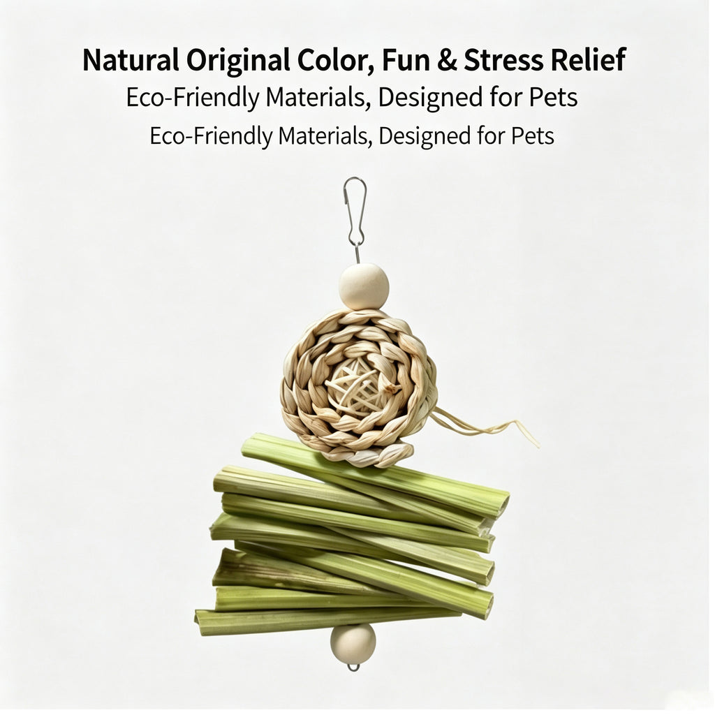 Parrot Bird Toy Natural Coarse Fiber Papaya Stem Grinding Mouth Bite Soothing Toy Tiger Skin Xuan Phoenix Peony Bird Toy