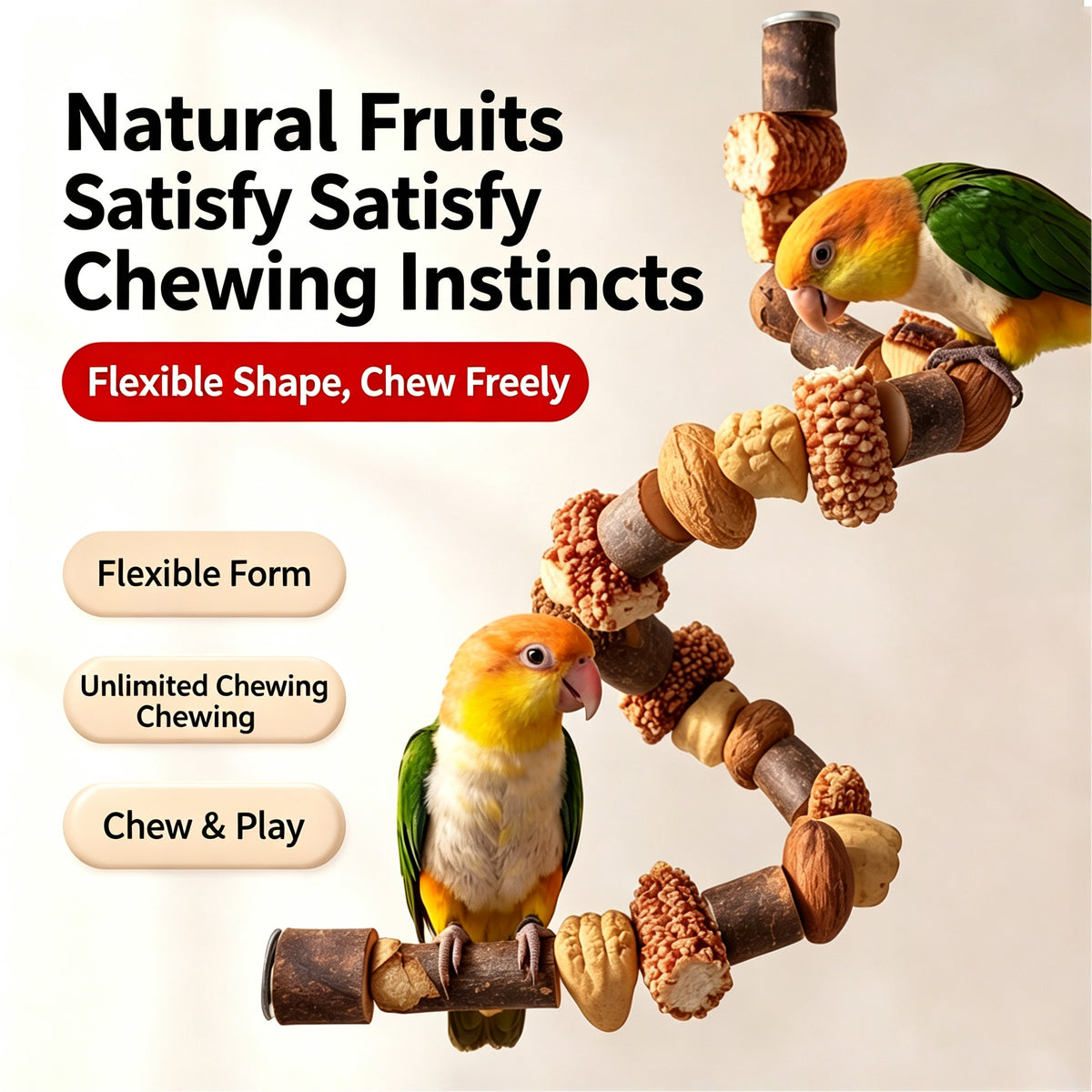Parrot Climbing Ladder & Rope Toy with Stand for Bird Cage