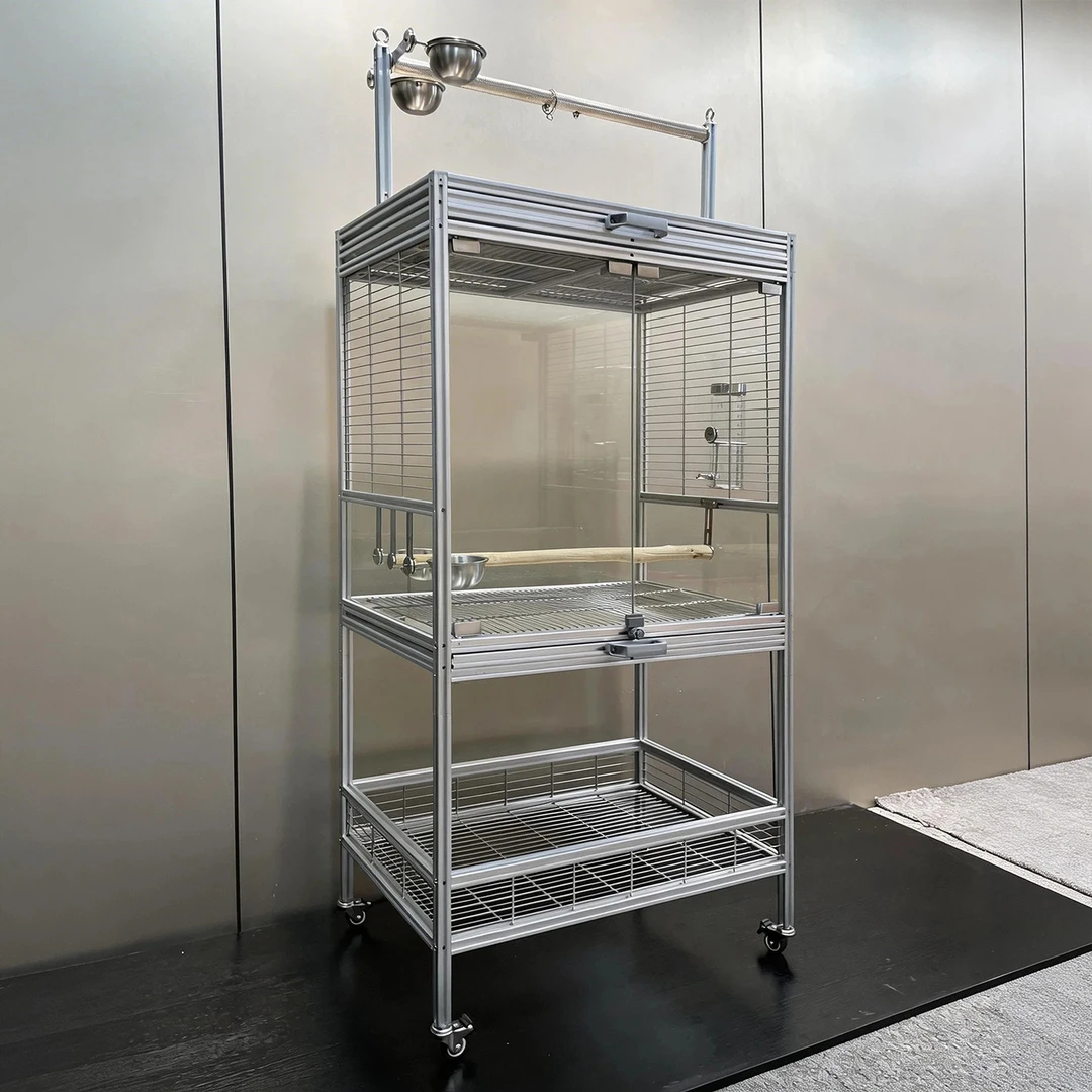 Large Rolling Parrot Cage for Medium Conure Parrots