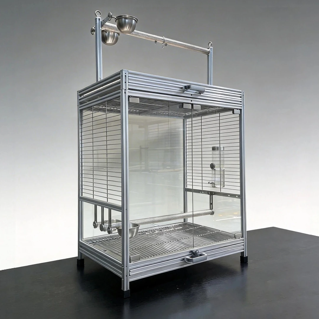 Wrought Iron Large Bird Aviary with Wheels