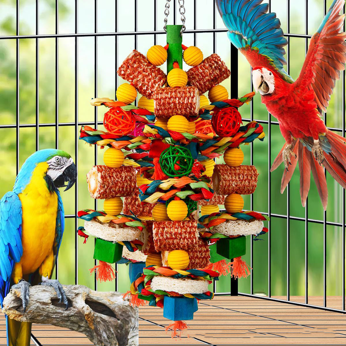 Apple Wood Chew Toy for Medium & Large Parrots