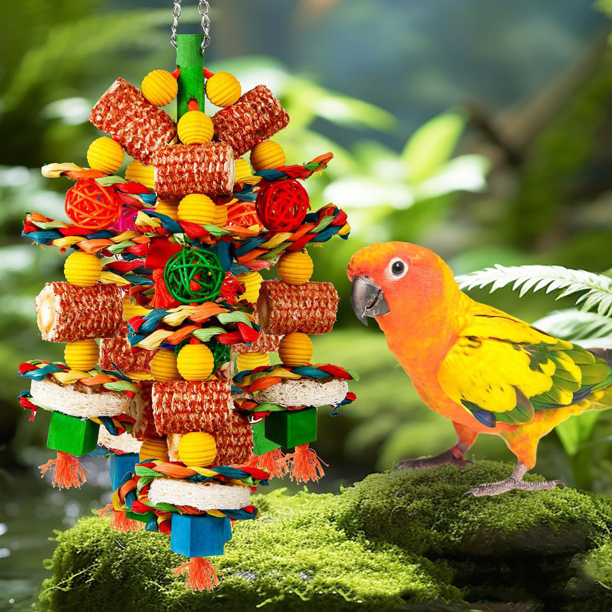 Apple Wood Chew Toy for Medium & Large Parrots
