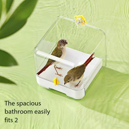 All-in-One Parrot External Box | Bathtub + Feeder + Resting Nest Save Cage Space