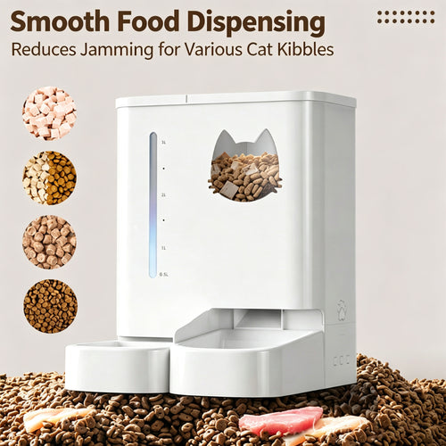All-In-One Pet Feeder Station | Remote Feeding, Automatic Water Supply for Cats & Dogs