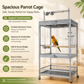 Large Rolling Parrot Cage for Medium Conure Parrots