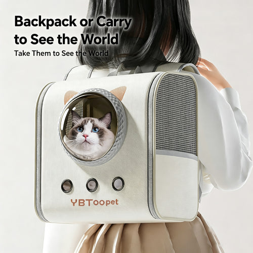 All-Round Ventilated Pet Backpack | Space Capsule Design, Safe Outdoor Travel Bag for Cats & Parrots