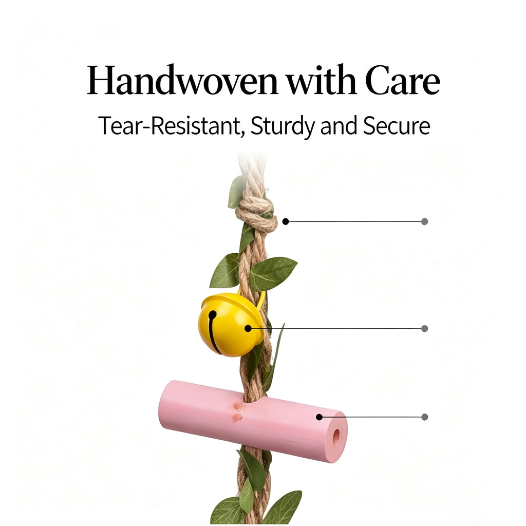 Parrot toy climbing ladder simulation tree leaves solid wood gnawing bird toy tiger skin Xuan Feng Peony grinding mouth decompression toy