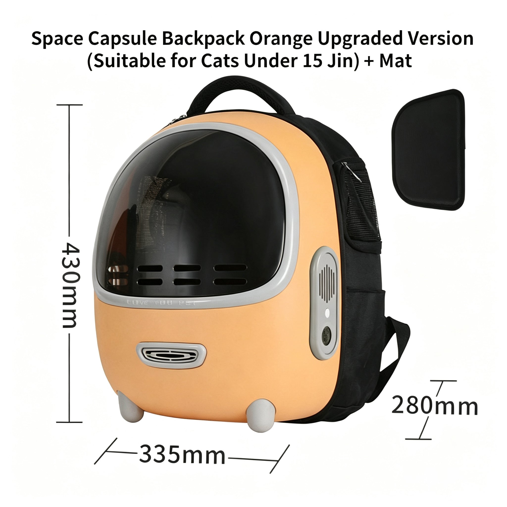 Space Capsule Pet Backpack With Storage Pockets,Convenient Travel Bag For Cats
