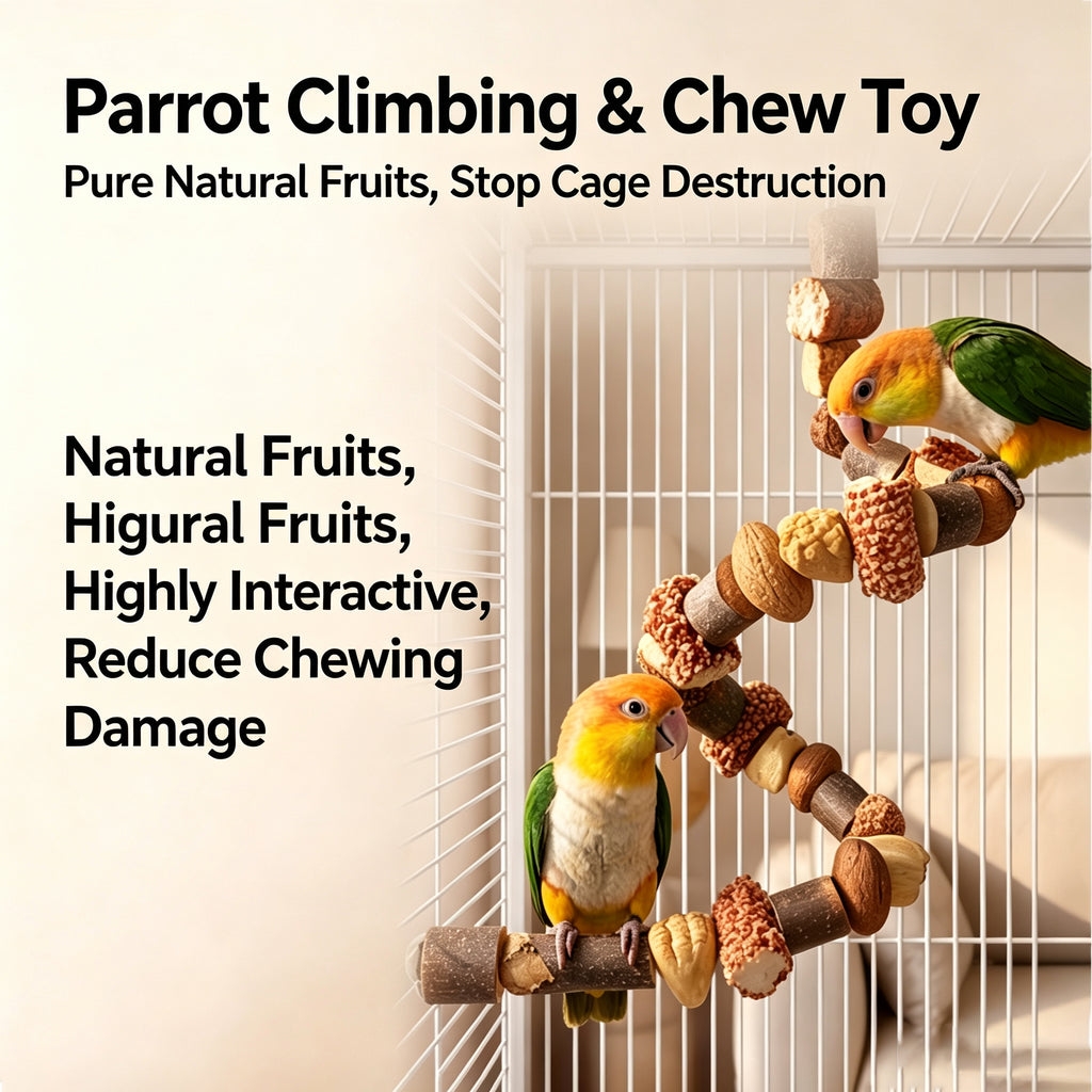 Parrot Climbing Ladder & Rope Toy with Stand for Bird Cage