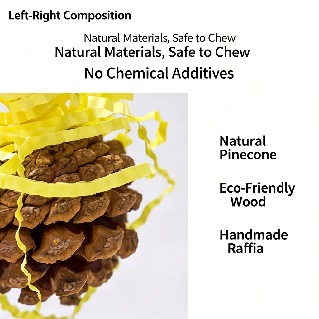 Pinecone Parrot Soothing Bite Toy Natural Mockingbird Toy Bird Cage Pendant Bird Supplies