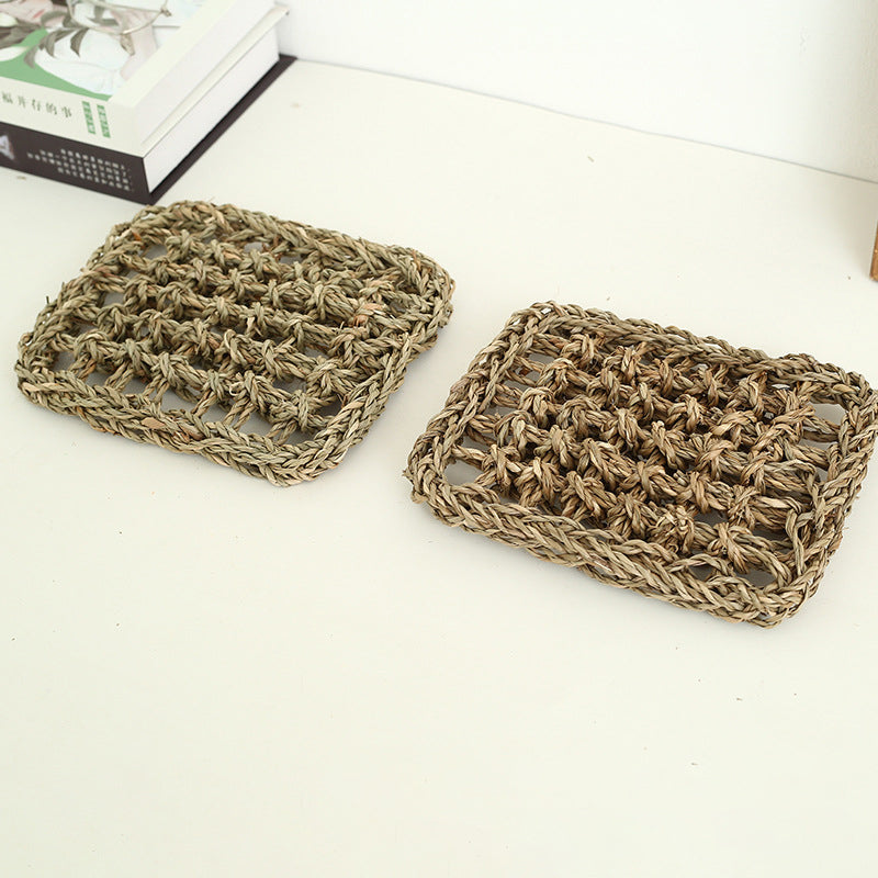 Woven Grass Mat for Parrot - Handmade Chew Toy & Hammock
