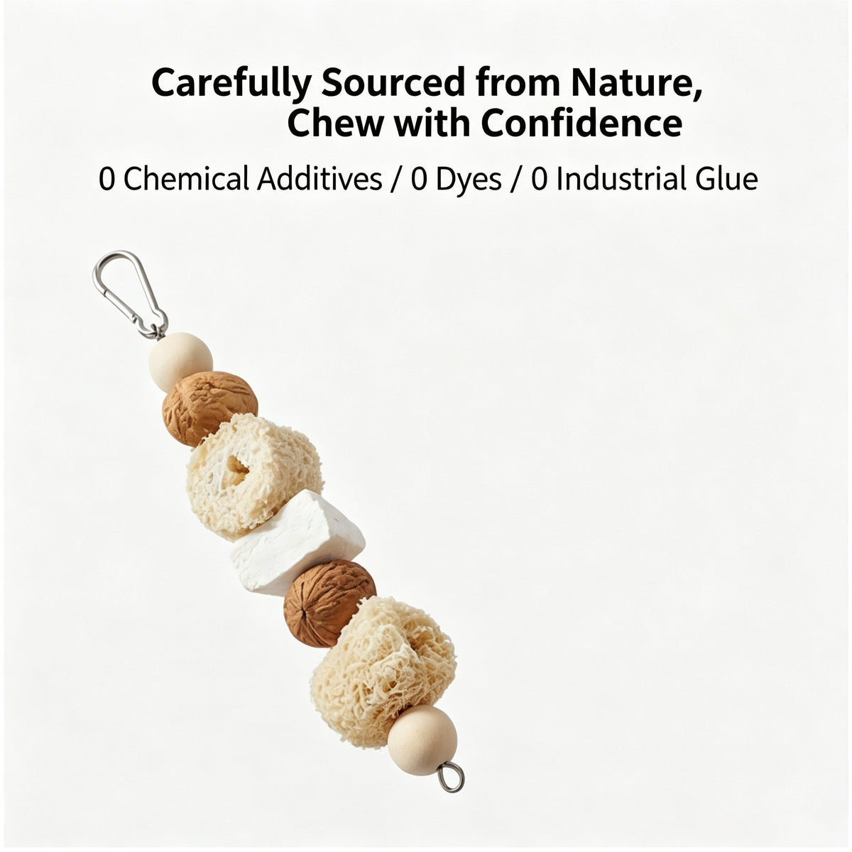 Adding fun and relieving boredom, handmade bird parrot toy, wooden mango squid bone string, venting destruction, gnawing and grinding beak bird toy