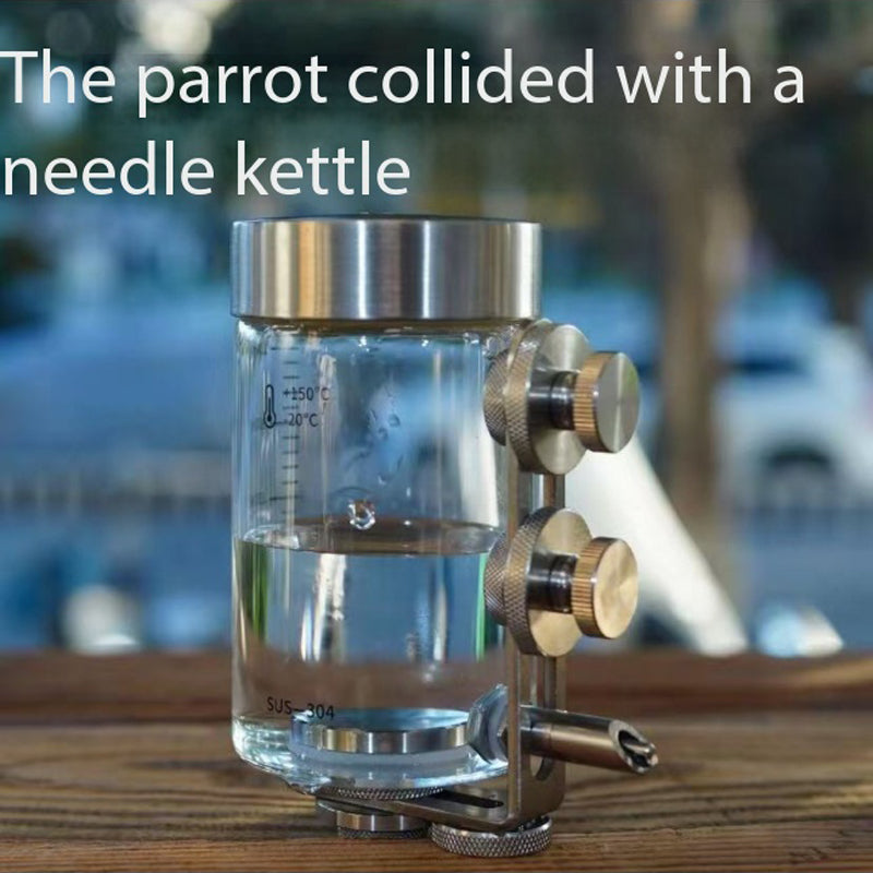 Leakproof Parrot Needle Water Bottle, Adjustable Screw Mount Glass Bird Water Dispenser, BPA Free Bird Cage Hanging Water Feeder