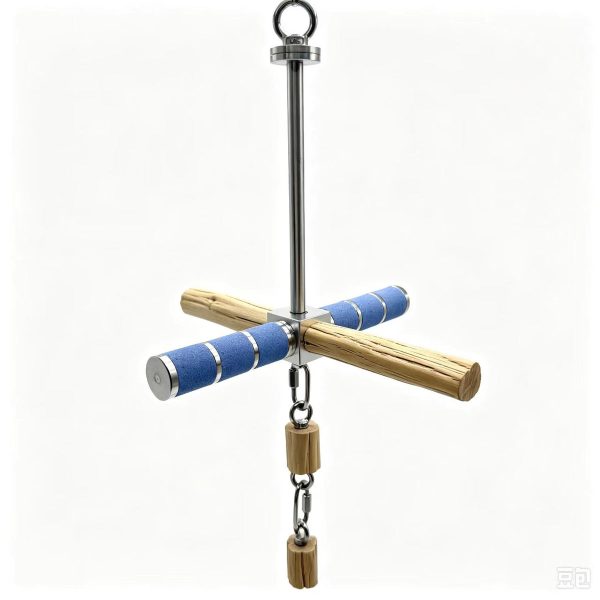 Parrot toy parrot spinning swing windmill toy wild pear wood bite resistant stainless steel stand puzzle bird toy