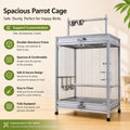 Wrought Iron Large Bird Aviary with Wheels