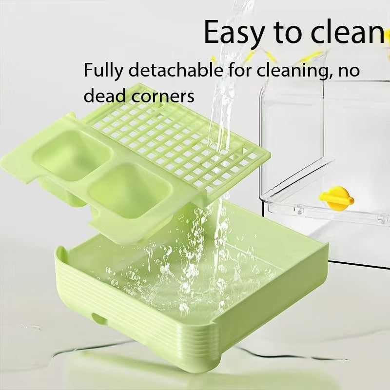 All-in-One Parrot External Box | Bathtub + Feeder + Resting Nest Save Cage Space