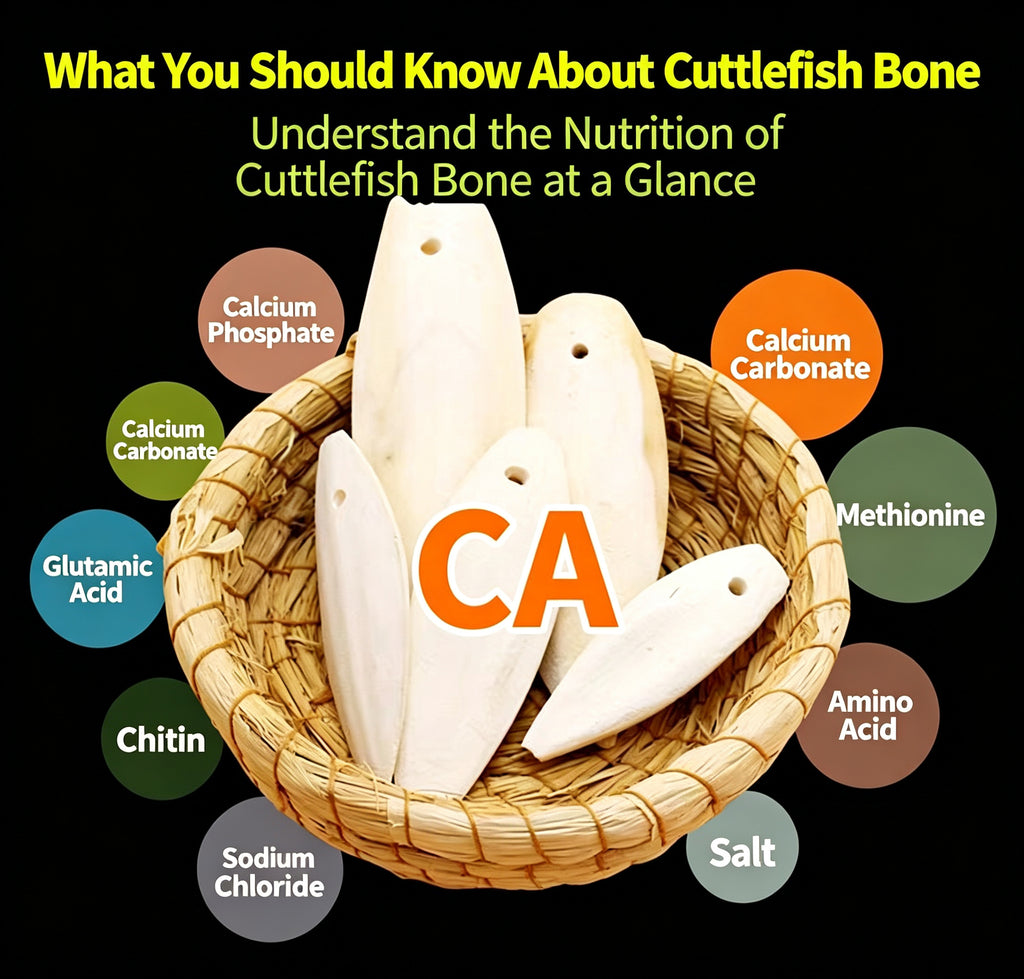 Parrot Cuttlefish Bone Hanging Toy - Calcium & Beak Care