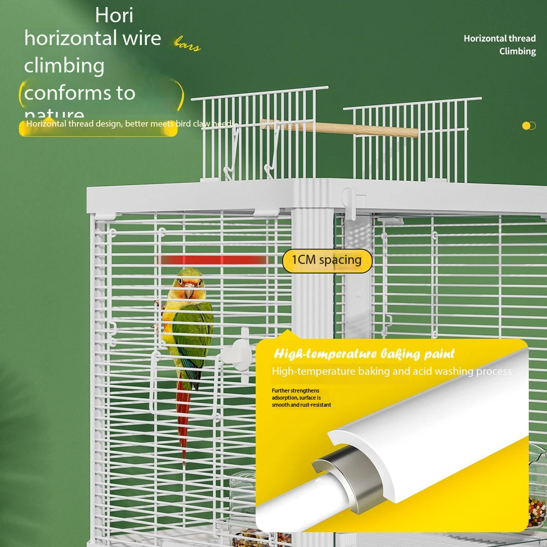 Styles In 1 Bird Cage, Single Or Double Layer Freely Convert For Your Parrots