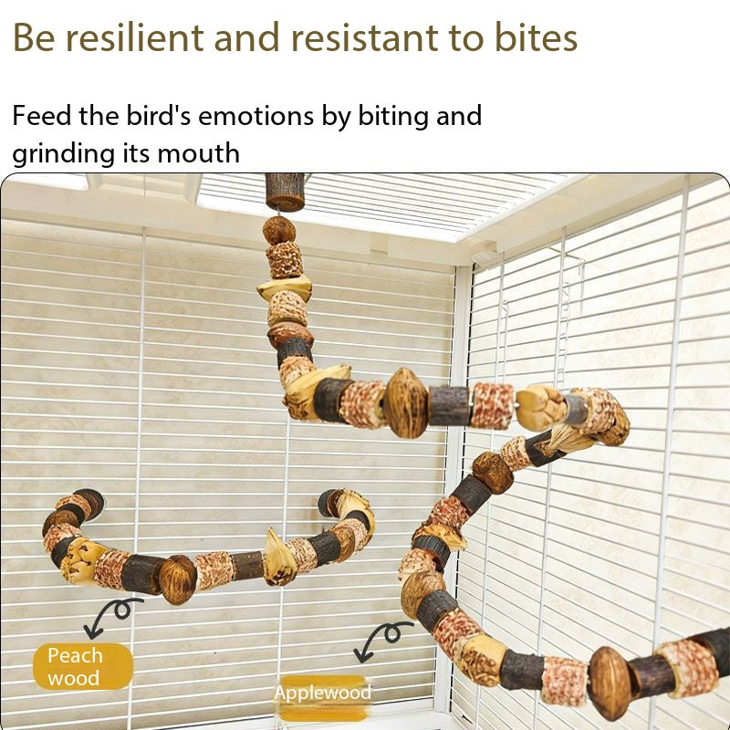 Bendable Natural Dried Fruit Parrot Perch Bird Chew Toy