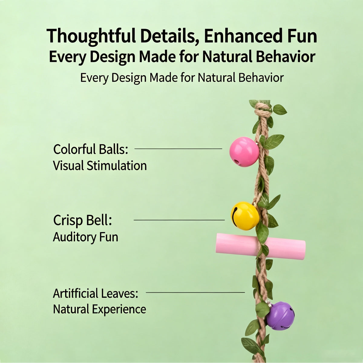 Parrot toy climbing ladder simulation tree leaves solid wood gnawing bird toy tiger skin Xuan Feng Peony grinding mouth decompression toy