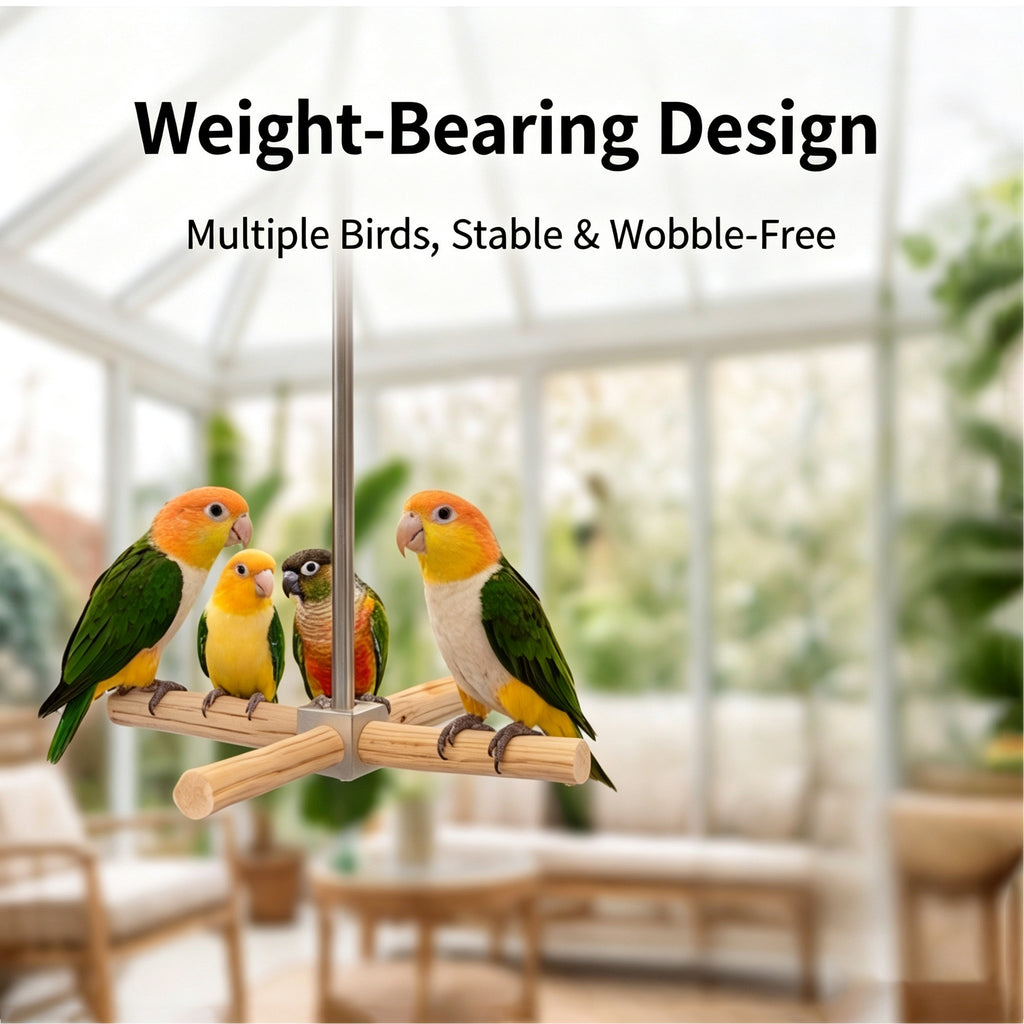 Parrot toy parrot spinning swing windmill toy wild pear wood bite resistant stainless steel stand puzzle bird toy