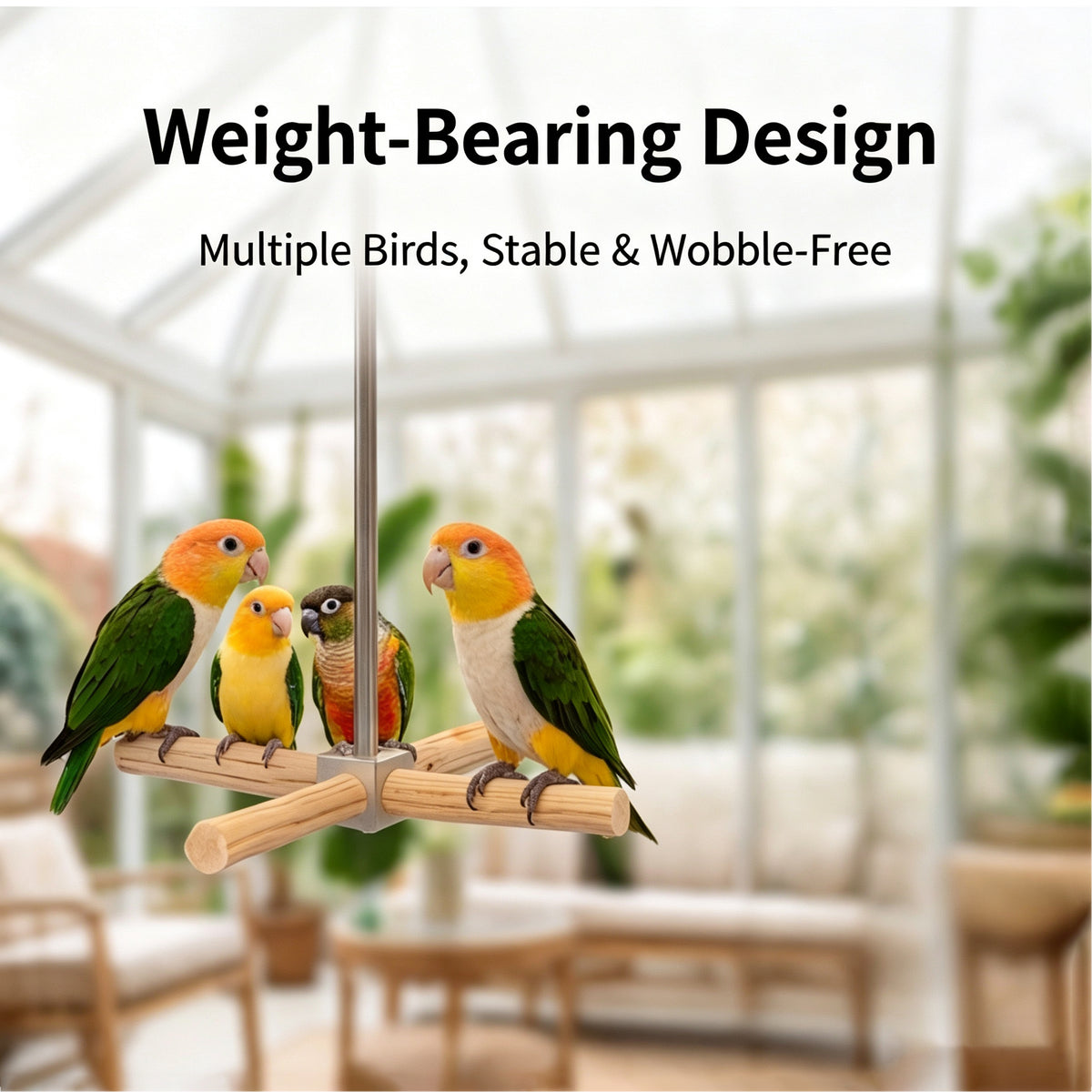 Parrot toy parrot spinning swing windmill toy wild pear wood bite resistant stainless steel stand puzzle bird toy