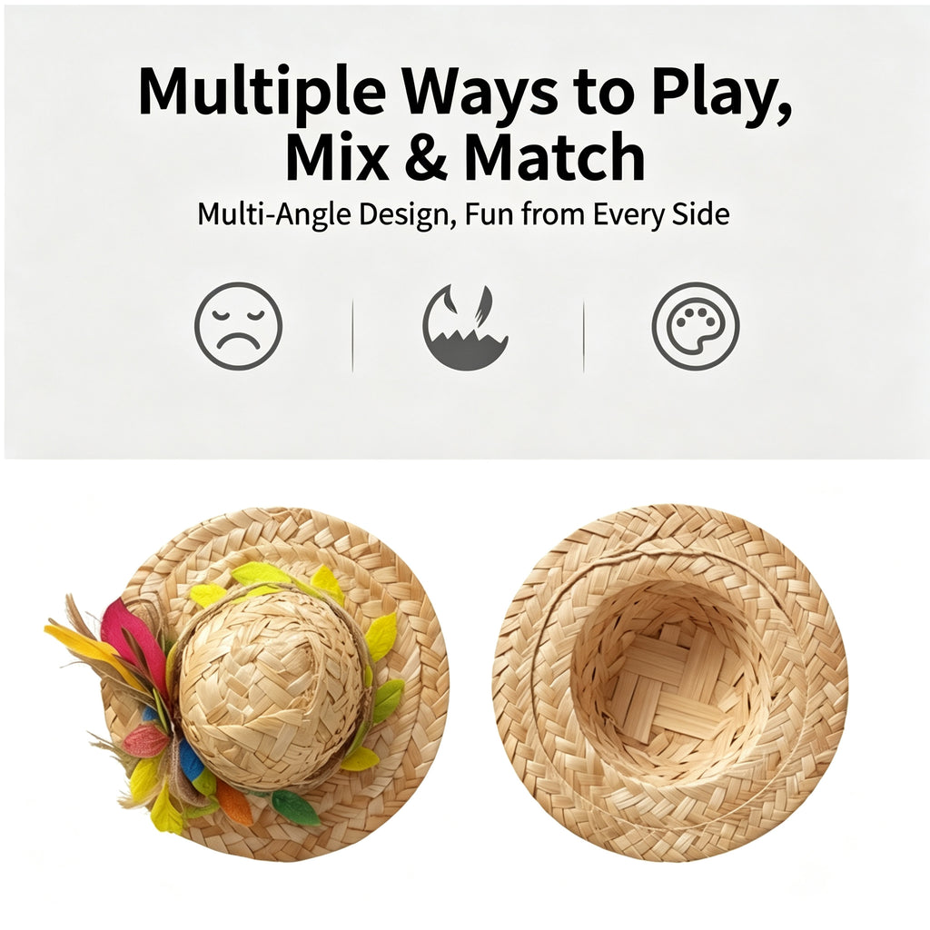Parrot toys gnawing on straw hats, grinding their mouths to relieve boredom, trendy and trendy parrot bird toys