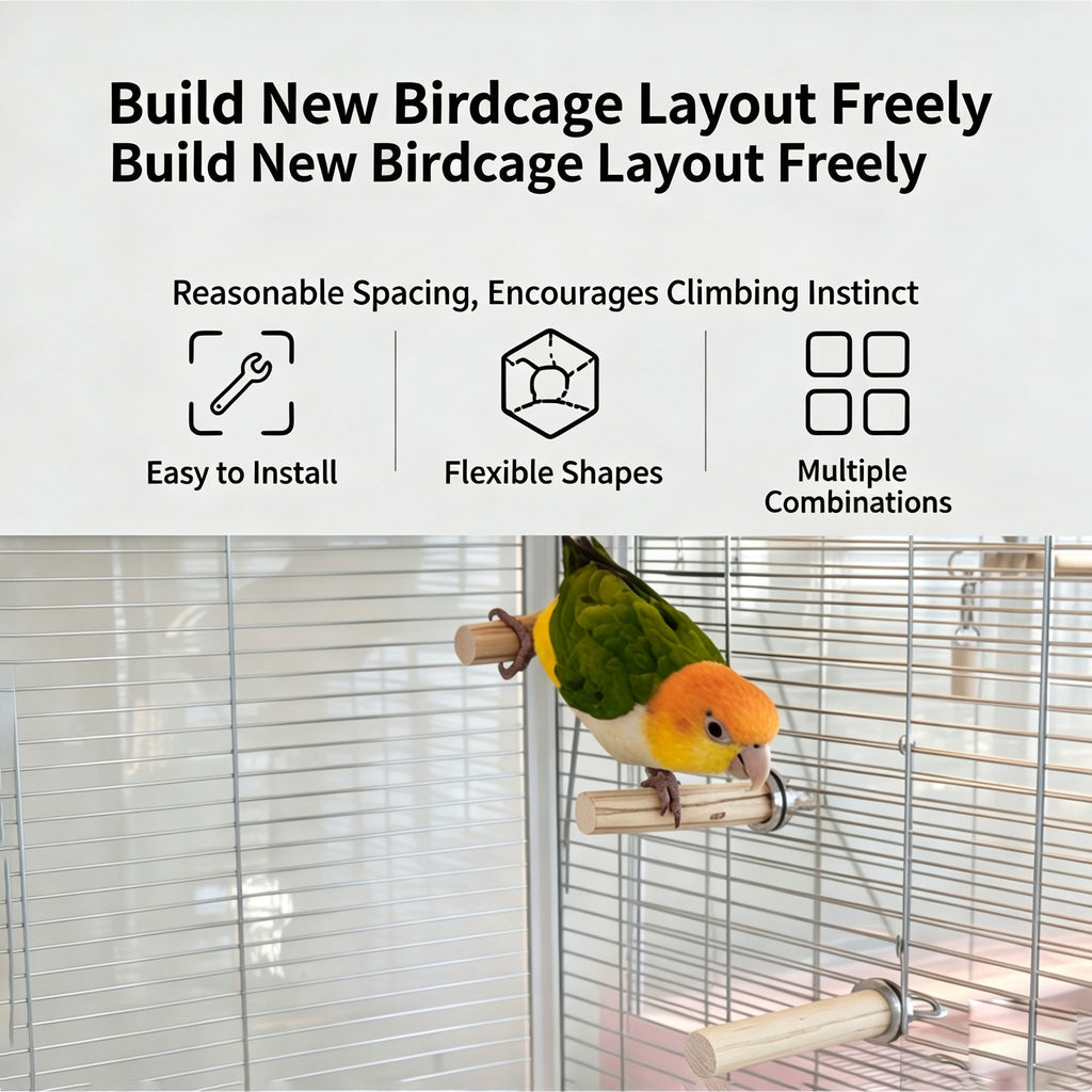 Wild pear wood parrot climbing station stick birdcage accessories bird stand jumping platform can be fixed springboard for self relaxation