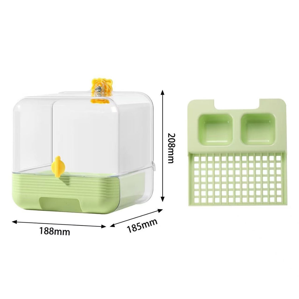 All-in-One Parrot External Box | Bathtub + Feeder + Resting Nest Save Cage Space