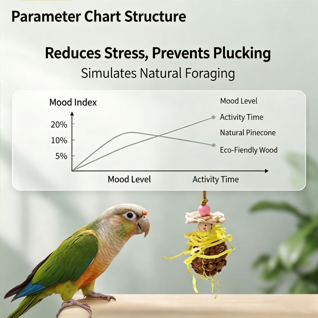 Pinecone Parrot Soothing Bite Toy Natural Mockingbird Toy Bird Cage Pendant Bird Supplies