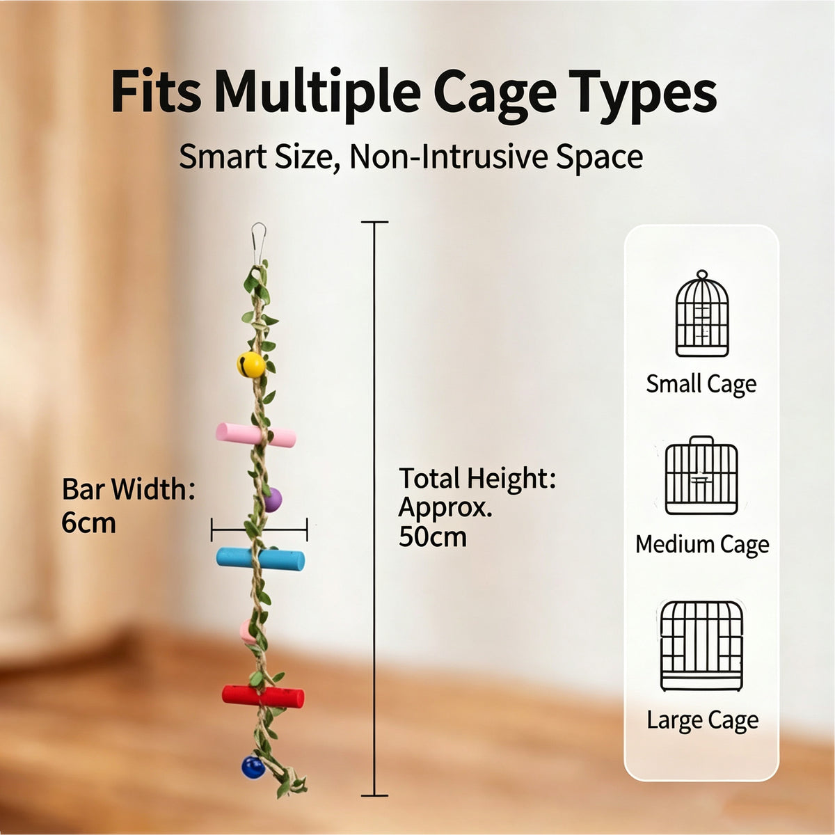 Parrot toy climbing ladder simulation tree leaves solid wood gnawing bird toy tiger skin Xuan Feng Peony grinding mouth decompression toy