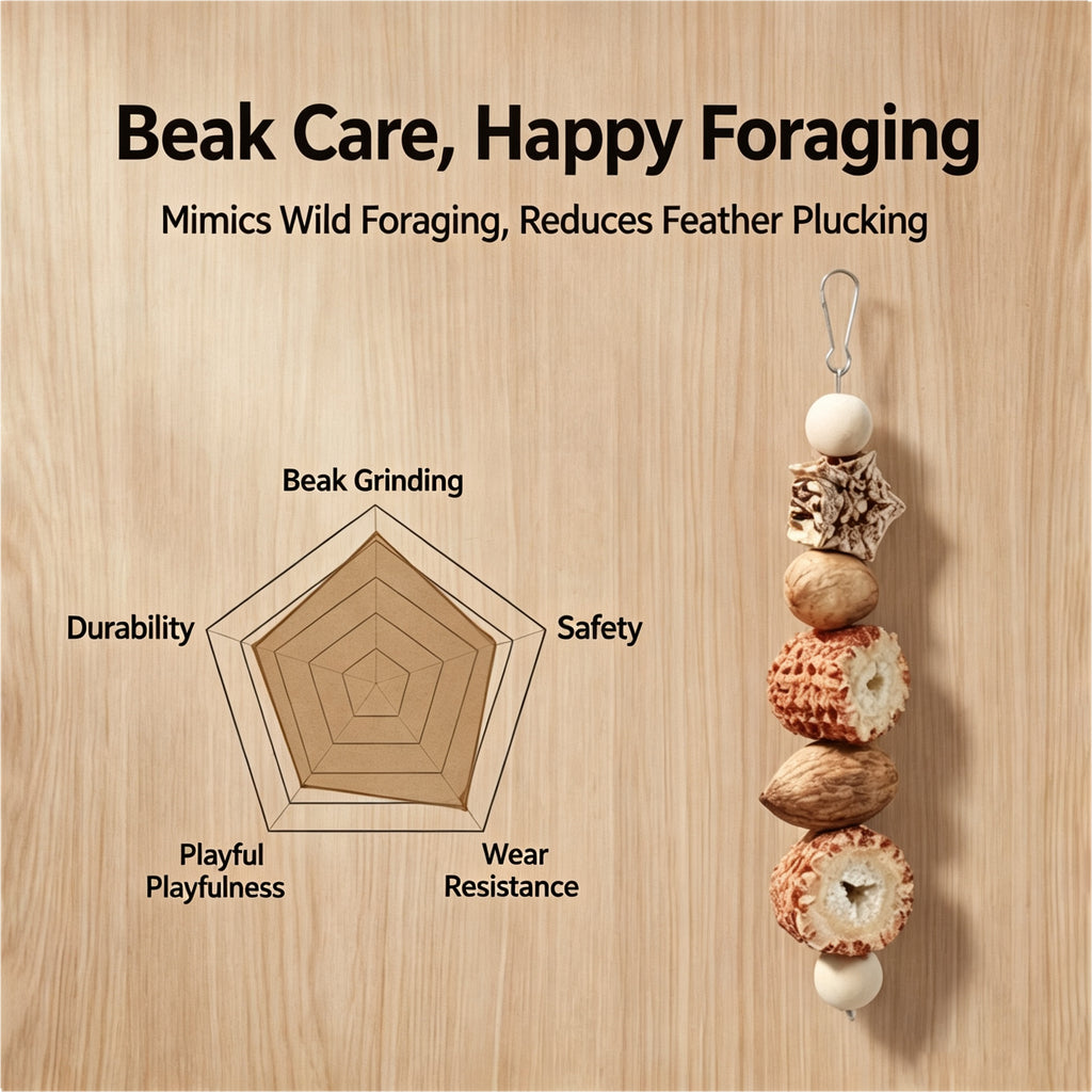 Parrot toy fruit gnawing corn cob, wood mango, starfruit grinding mouth to relieve boredom Parrot gnawing toy bird toy