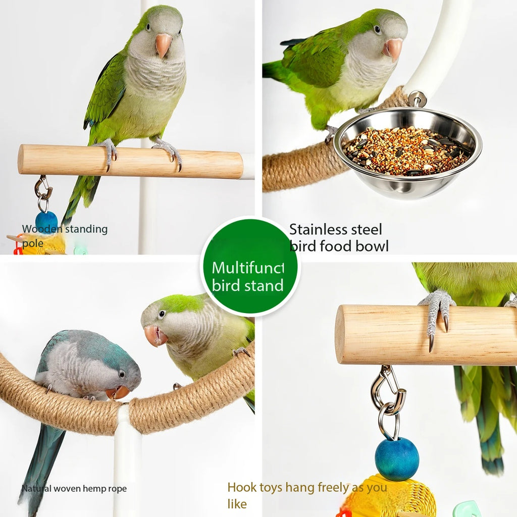 Movable Parrot Bird Stand, Freely Move Your Parrot Play Area Anywhere