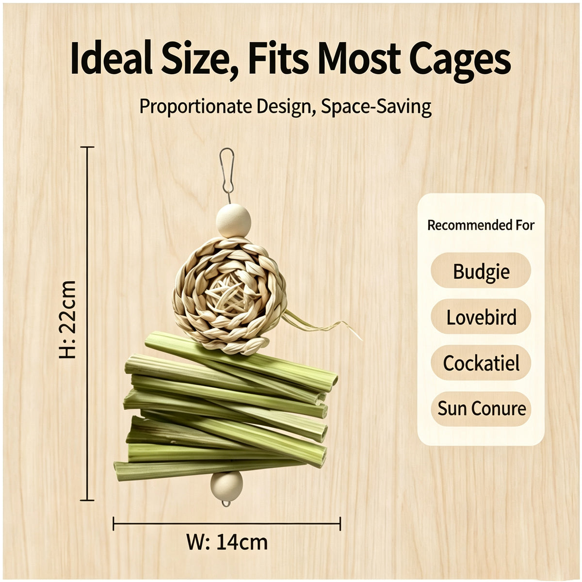 Parrot Bird Toy Natural Coarse Fiber Papaya Stem Grinding Mouth Bite Soothing Toy Tiger Skin Xuan Phoenix Peony Bird Toy