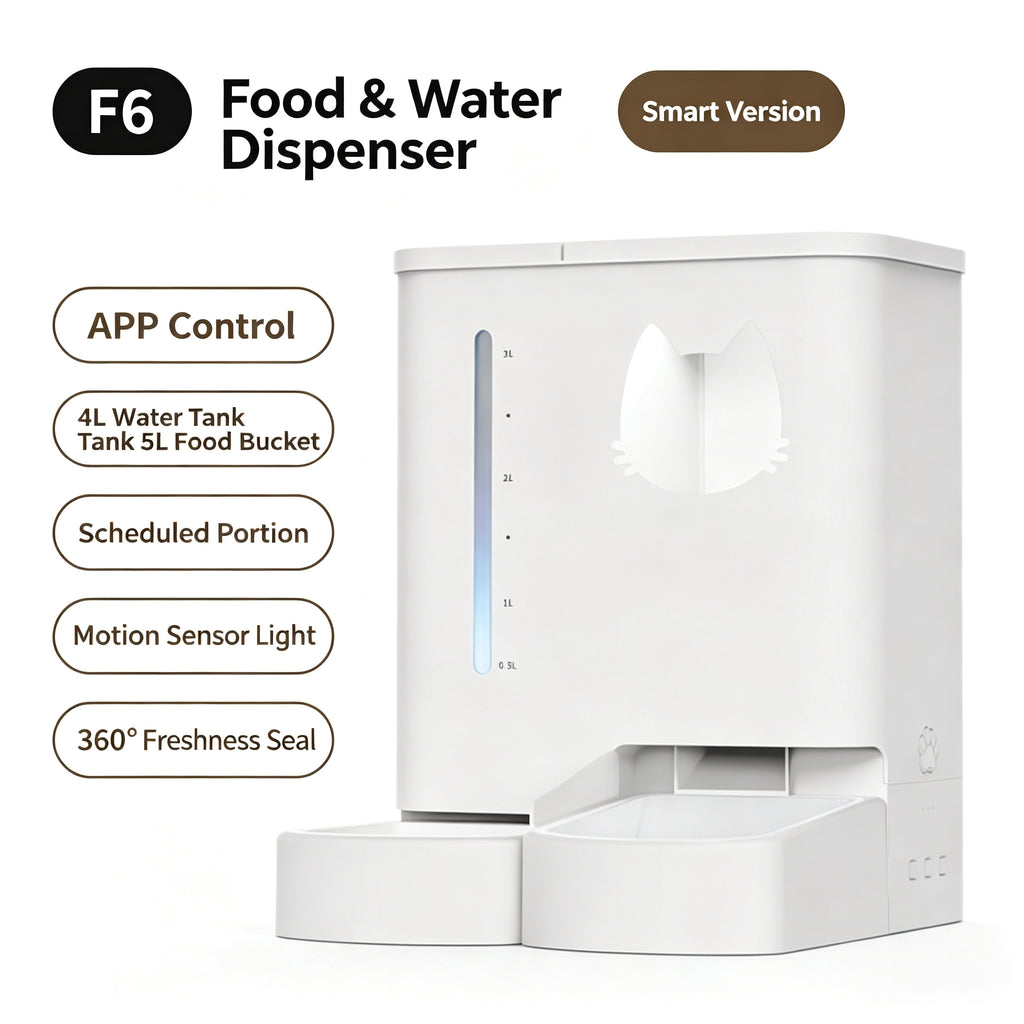 All-In-One Pet Feeder Station | Remote Feeding, Automatic Water Supply for Cats & Dogs