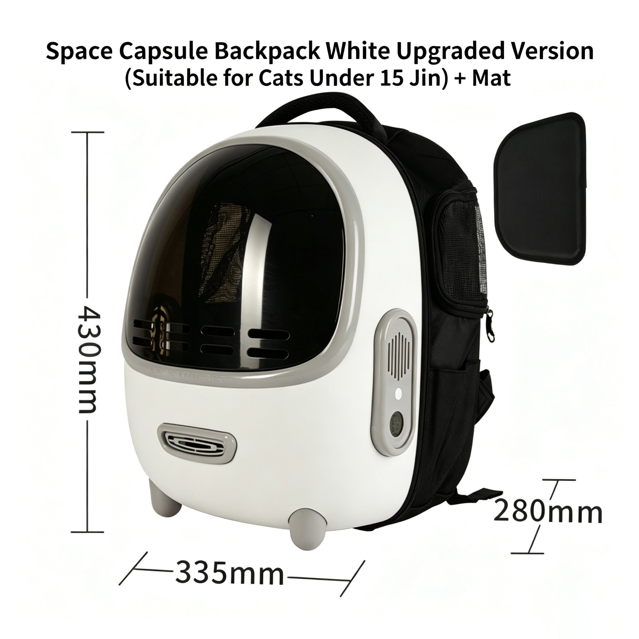Space Capsule Pet Backpack With Storage Pockets,Convenient Travel Bag For Cats
