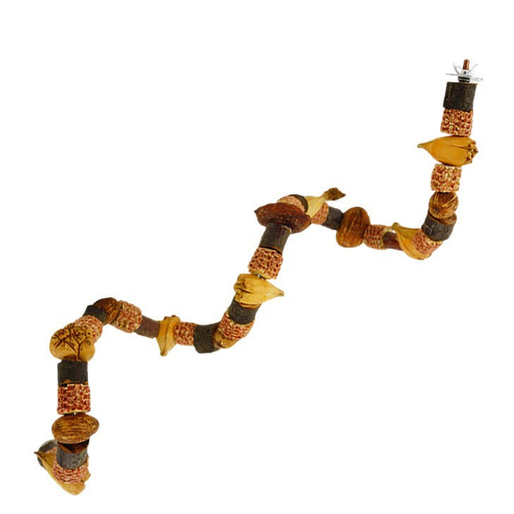 Bendable Natural Dried Fruit Parrot Perch Bird Chew Toy